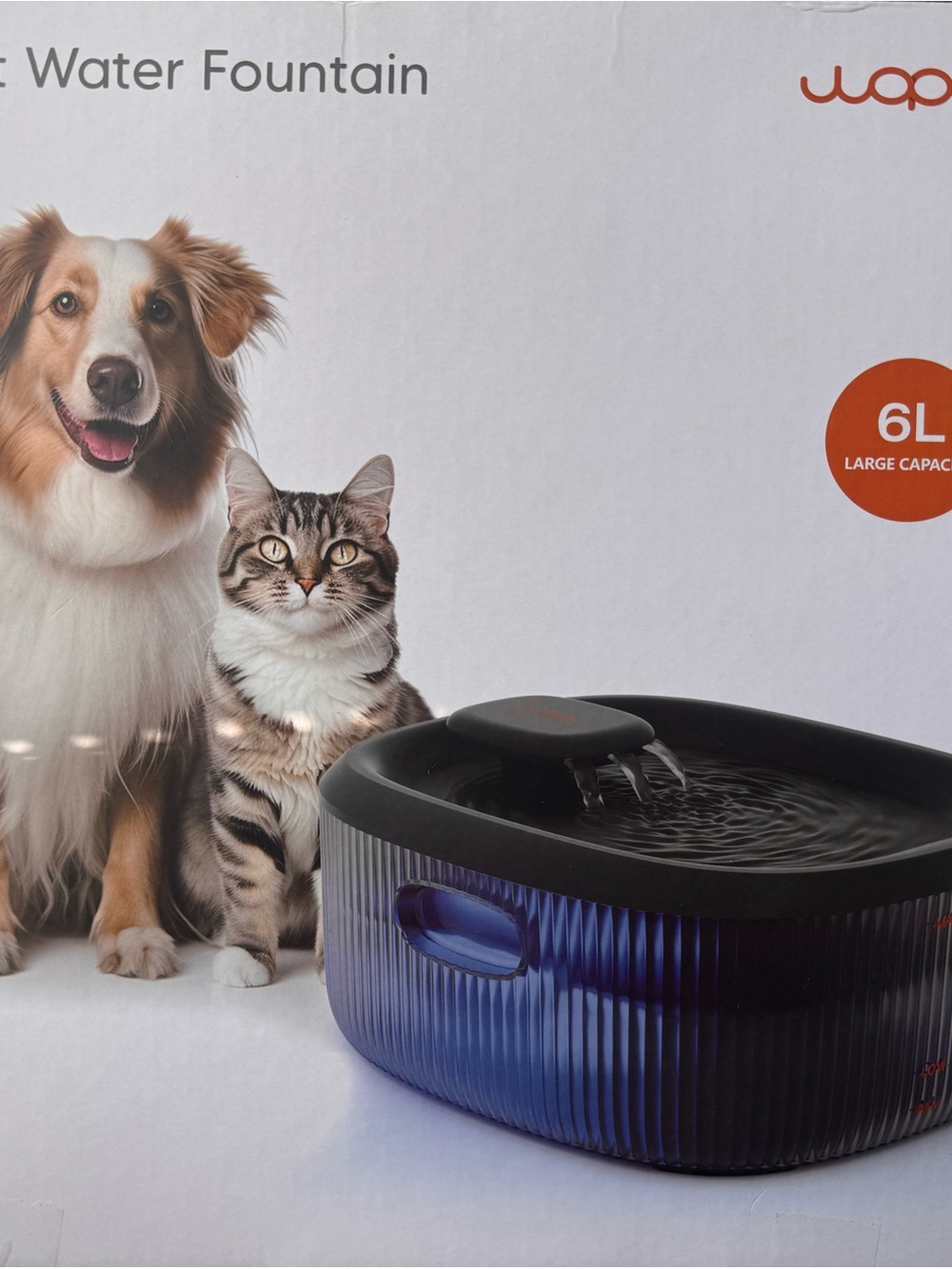 Blue 6L Cat Water Fountain - Filtered Pet Drinking Fountain